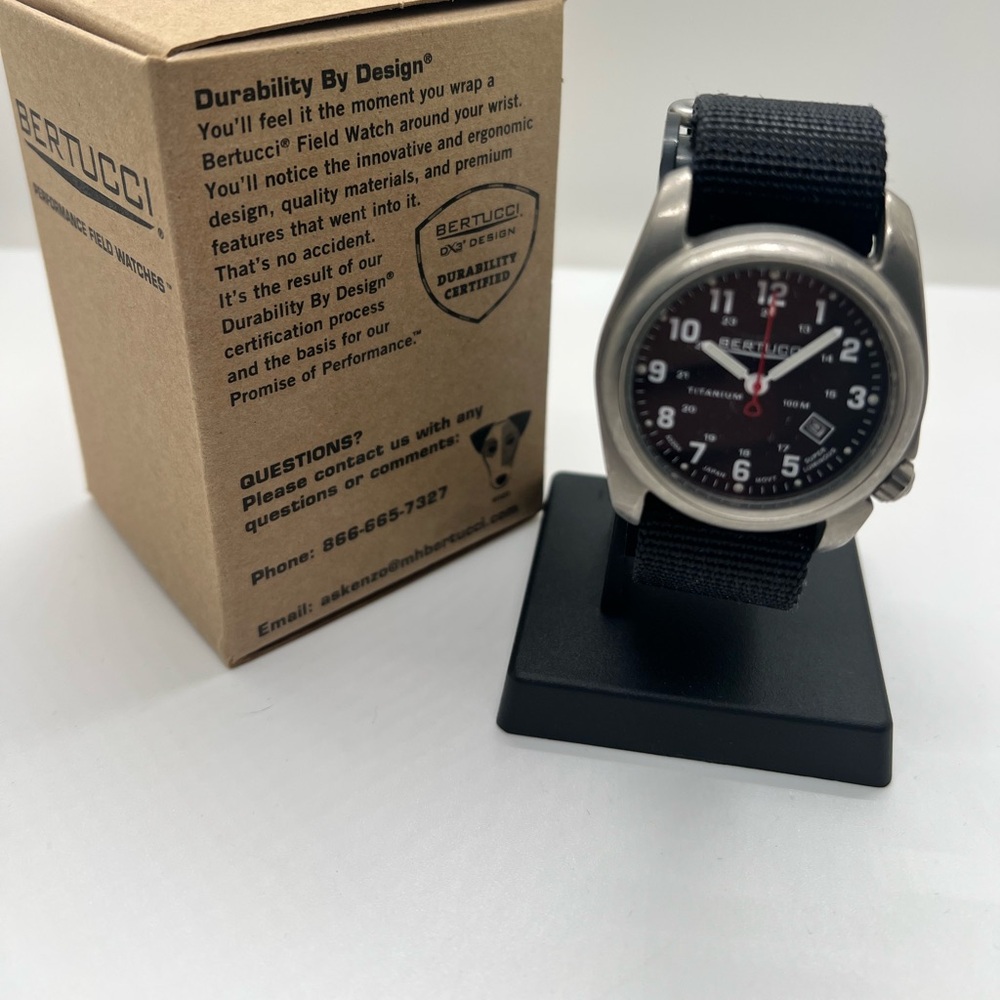 Bertucci A-2T Titanium Performance Field Watch w/Durable Black Nylon Band